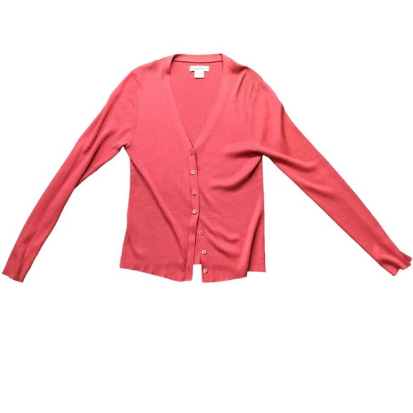 Tommy Bahama Vintage Silk Blend Long‎ Sleeve Ribbed Cardigan Floral Buttons M - Picture 1 of 9